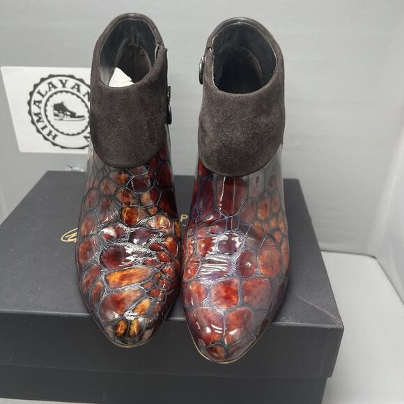 Donald J Pliner Rula Caiman Alligator Ankle Booties Boots Women Size 8.5 Preownd - Picture 4 of 14